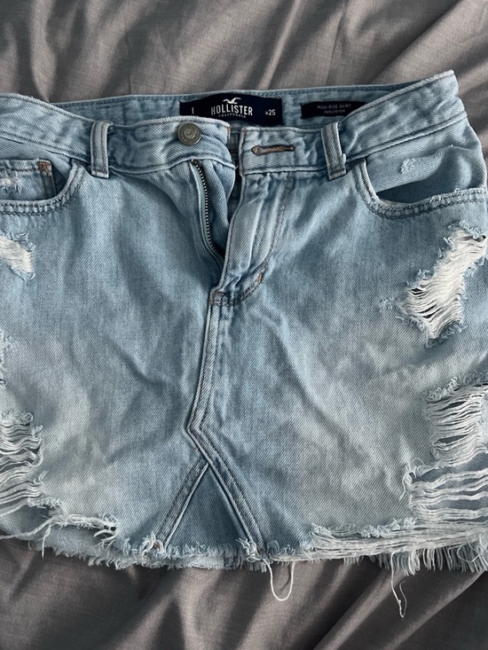 Hollister Dresses & Skirts - Hollister Distressed Light Blue Denim Mini Skirt